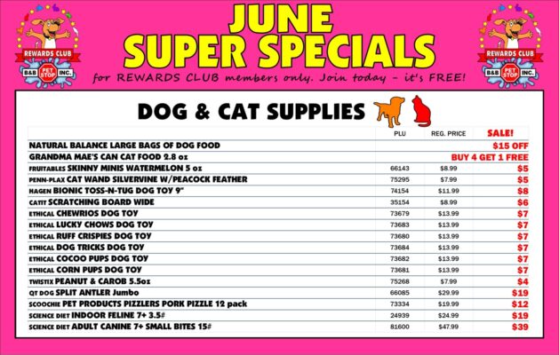 Specials - B&B Pet Stop